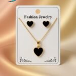 gold-plated chain necklace and matching stud earrings,
