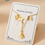 gold-plated chain necklace and matching stud earrings,