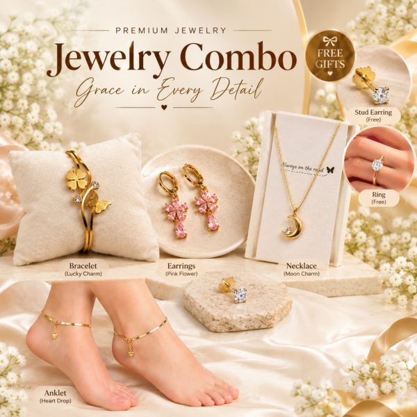 Premium Jewelry Combo Set – 4 Pcs + 2 Free Gifts ✨