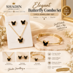 Elegant Butterfly Jewelry Combo Set – 3 Pcs Premium Collection